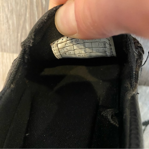 PERRY ELLIS Toddler Boys Black Faux Leather Loafers Size 12 - Picture 8 of 8